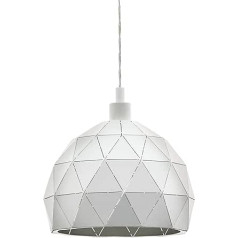 EGLO Roccaforte piekaramā lampa, 1 spuldzes piekarināma lampiņa, tērauda kulons, balts, ligzda: E27, diametrs 40 cm