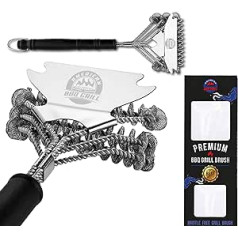 American BBQ Grill Cleaning Brush - Premium Grill Cleaner and Scraper Accessories - Best and Safe Grill Set - Suitable for All BBQ Tools Including Gas, Charcoal and Weber