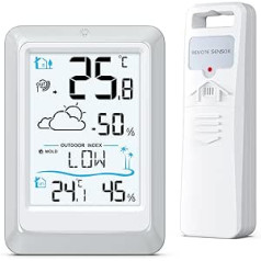 Brifit Wireless Weather Station with Outdoor Sensor, Digital Thermometer Hygrometer Indoor and Outdoor Wireless Thermometer with Weather Forecast, Room Thermometer Hydrometer Moisture with Backlight