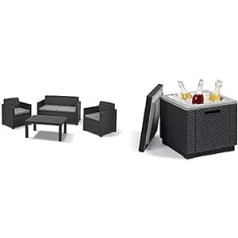 Allibert by Keter Merano Garden Lounge Set + Ice Cube Side Table
