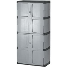 Rubbermaid FG708300MICHR Four-Shelf Double-Door Resin Storage Cabinet 72-Inch