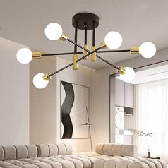 Comely Vintage Ceiling Light, 6 Bulbs, Sputnik Chandelier, Modern Pendant Light, Height-Adjustable Pendant Lamp, Ceiling Lamp for Living Room, Dining Room, Hallway, Restaurant, Hotel