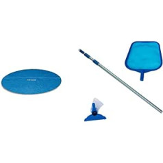 Intex Solar Tarpaulin for Easy, Frame Pool, Diameter 366 cm, Thickness 120 Micron, 29022, Blue & Pool Maintenance Kit, Pool Accessories, Pool Cleaning Set, 2 Pieces