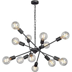 VITALUCE VE4750-1/12 lustras piekarināmā lampa Modern Style 12-Bbulb x E27 Max 40 W Krāsa: Melna Materiāls: Metāls A x D: 96 x 74 cm 2 kg