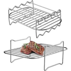 BBQ Grill, Doppellagiger aus Edelstahl zum Kochen - Edelstahl-Grill-Expander-Rack für Wandern, Camping, Outdoor un Reisen Jingan