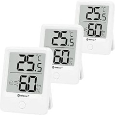 Geevon Indoor Thermometer 3 Pack Digital Hygrometer Room Thermometer Humidity Monitor for Home Office Greenhouse