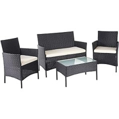 Mendler HWC-D82 Poly Rattan Garden Furniture Set, Seating Set, Lounge Set