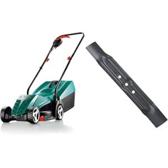 Bosch Rotak 32 Lawn Mower (1200 W, Cutting Width: 32 cm, in Box), Green & Bosch Replacement Blade Rotak 32/320, F016800340