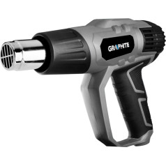 Graphite 2000W heat gun, temperature range: I: 50°C, II: 50-550°C, III: 50-550°C, suitcase