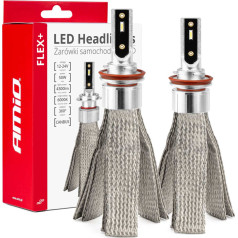 LED automobilių lemputės flex+ h8 h9 h11 12v 24v 6000k canbus amio-03663
