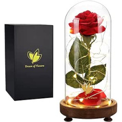 Beauty and the Beast Roses, Gifts for Her, Immortal Roses in Glass Dome, Unique Gifts for Women for Christmas, Wedding, Valentine's Day, Anniversary and Birthday