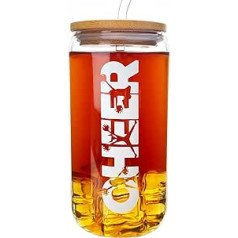 Muzuis Cheerleader-Geschenke für Mädchen, Cheerleader-Geschenke für Cheerleader, Cheerleader-Geschenke für Cheerleader, Trainer vai Cheer Squad, 482 ml, Trinkglas, Eisdose, Glasbecher mit