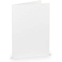 PAPERADO 100 saliekamās kartītes DIN A6, baltas rievotas dubultkartes, iepriekš salocītas 220 g/m² 210 x 148 mm saliekamās kartītes Amatniecības ielūguma kartītes Kāzu vakarēdiens