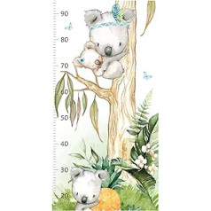 Little Deco DL548 Sienas uzlīme Bērnu istabas zēna auguma diagramma 150 cm Koala sienas uzlīme Meža dzīvnieki Sienas uzlīme Bērnu uzlīme Bērnu istabas rotaļu istabas sienas dekorēšana