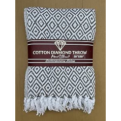 About Home Diamond Cotton Throw in Many Sizes and Colours (50