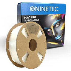 NINETEC BIO PLA+ Filament 1.75 mm PLA Plus 3D Printer Filament 1 kg Spool Dimensional Accuracy +/- 0.03 mm PLA+ FDM Printer Consumable PLA+ Pro Transparent