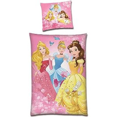 Silta Princeses ziemas gultas veļa · Rozā flīsa meiteņu gultas veļa 135 x 200 cm 80 x 80 cm · 2-daļīgs bērnu gultas veļas komplekts ar Disney Motif Belle Sleeping Beauty Pelnrušķīte