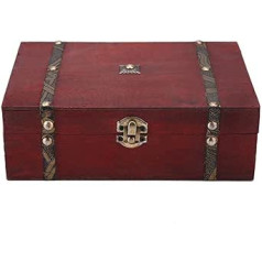 Keepsake Box, Wooden Treasure Chest Vintage European Jewellery Wooden Box Antique Old Decoration Chocolate Box Jewellery Storage Container Home Decoration, colour