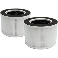 PUREBURG 2-Pack Replacement HEPA Air Filter Compatible with Medion MD 19778/19878 Air Purifier