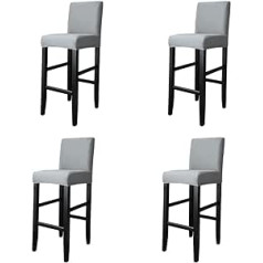 Bar Stool Covers, Pack of 4 Stretch Removable Dining Room Chair Covers, Bar Stool Cover, Washable Chair Protective Cover for Dining Room, Kitchen (4 Pieces, Light Grey)