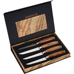 LAGUIOLE — Set mit 4 Steakmessern mit Olivenholzgriffen