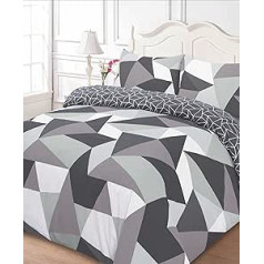 DREAMSCENE Polycotton Bettbezug mit Kissenbezug Bettw�sche Single�-�Formen Schwarz