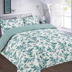 HOMES-LEN Ellie Floral Reversable Stripe Segas pārvalka komplekts, Teal