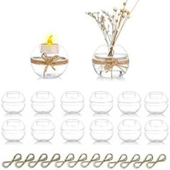 12 skaidraus stiklo arbatos lempučių laikiklių pakuotė, 2 naudojimo būdai Votive žvakidės, stalo dekoravimas, vestuvės, vakarėlis, renginiai, aromaterapija, SPA, reiki, nuotaka, vovas