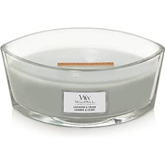 WoodWick Elliptical Scented Candle with Crackling Wick, Lavender and Cedar, Burn Time up to 50 Hours