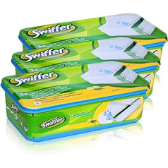 3x Swiffer drėgnų servetėlių užpildymo pakuotė 24 servetėlės