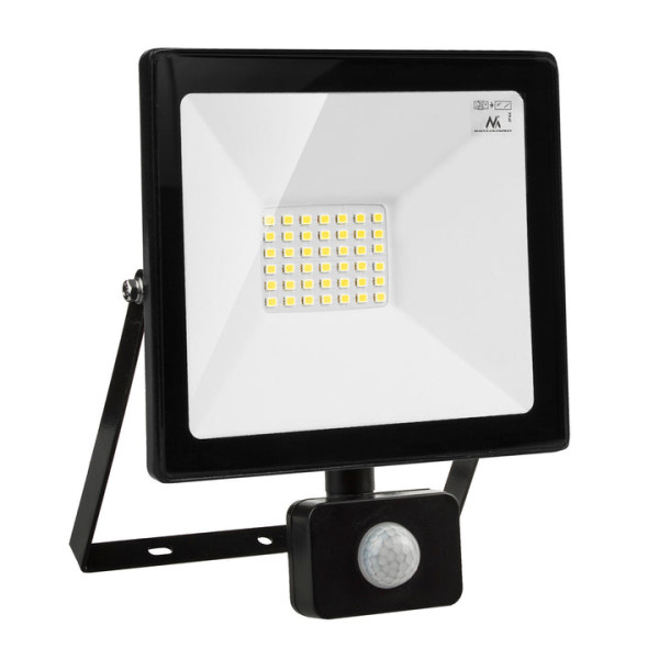 Led gaismeklis ar kustības sensoru Maclean MCE630 NW LED floodlight with Maclean motion sensor, slim 30W, 2400lm, neutral white (4000K), IP44, MCE630 NW PIR