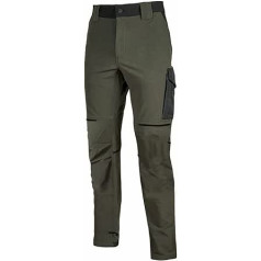 Power WORLD, schmal geschnittene Cargohose, mit mehreren Vorder- und Seitentaschen, bequeme und dehnbare Hose, mit Frontknopf, atmungsaktiver Stoff (DARK GREEN)