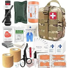 DANETI Multipurpose Survival Kit, Tactical Emergency First Aid Kit, Survival Military, Field Dressing Kit, Camping, Hiking Bugs Out, First Aid Kits