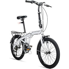 Bergsteiger Windsor 20 Inch Folding Bike, Shimano 6 Speed Gears, LED Battery Light, Quick Fold System, Folding Bike