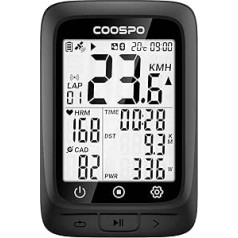 COOPSO BC107 velosipēdu dators GPS bezvadu velosipēda spidometrs odometrs Bluetooth 5.0 ANT+ šosejas velosipēda dators 2,4 collu LCD ar fona apgaismojumu, savietojams ar Strava