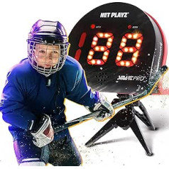 NET PLAYZ Hokeja radara dāvanas apmācības palīglīdzekļi — ātruma pistoles ātruma sensors, brīvroku radara ieroči | Ledus hokejs Lauka hokejs Ielu skrejriteņu hokejs, augsto tehnoloģiju sīkrīks un aprīkojums, melns