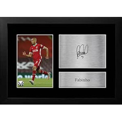 HWC Trading FR A4 Fabinho Liverpool dāvanas, drukāts ar parakstu autogrāfu fotogrāfija futbola faniem un faniem - A4 ierāmēts