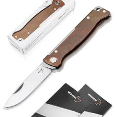 BÖKER PLUS® Atlas Knife, Small Slipjoint Pocket Knife, Folding Knife with Metal Handle, EDC Solid Metal Knife, Vintage Sandvik Knife