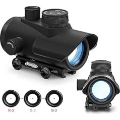 Aomekie Softair Red Dot Visier für 11mm/22mm Schiene Leuchtpunktvisier Rotpunktvisier mit Schutz und Tactical 3 Reticles für Jagd Softair und Armbrust