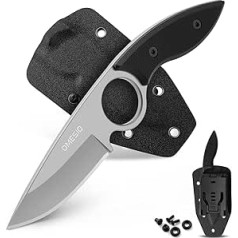 Omesio Outdoor Small Knife - Excellent Quality 420 Steel - Hunting Knife Fixed Blade - Legal to Carry - Also as a Belt Knife with G10 Handle and Kydex Sheath