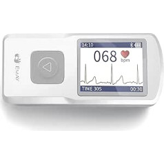 Emay Bluetooth EKG ierīce iPhone un Android, Mac un Windows ierīcēm), pārnēsājams EKG monitors, sirdsdarbības ātrums, EKG un simptomi (EMG-20)