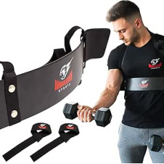 ARMAGEDDON SPORTS Biceps Isolator Arm Blaster Curl + Bonus Premium Lifting Straps, Triceps Isolation Biceps Trainer Fitness Machine Support Training