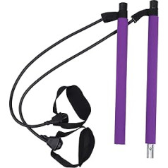 Toddmomy Yoga Pull Stick treniņu stieņi trenēšanai Kabeļa mašīnas stiprinājumam Body Fitness Stick Pilates stienis ar pēdu siksnu High Fitness Band Purpura muskuļu masas palielināšanas abs