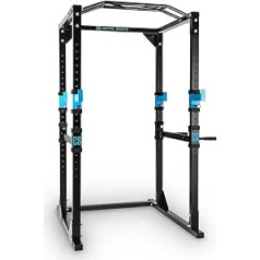 Capital Sports Tremendour Power Rack Cage — barošanas sprosts, spēkstacija, 2 drošības uztvērēji: 20 līmeņi, 4 j veida āķi, pievilkšanas stienis ar vairākām daļām, piestiprināmi iegremdēšanas stieņi, tērauda rāmis