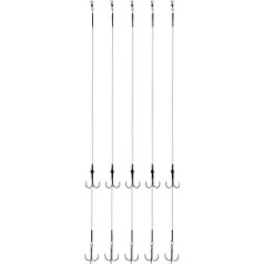 Titanium Steel Leader ar 2 Trebles Drilling ir regulējams augstums 5 gab