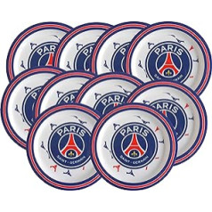 Paris Saint-Germain 10 x šķīvji PSG — Mikroviļņu krāsnī drošs — Oficiālā kolekcija 22 cm