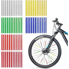 DAOSSU Bicycle Spoke Reflectors, Pack of 72 Reflectors, Bicycle Reflector Spokes, with 360° Warning Reflective Material, Waterproof Bicycle Reflectors, Easy to Assemble Spoke Wheels