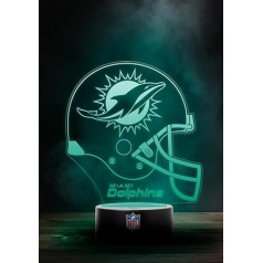 Great Branding Miami Dolphins NFL LED Lamp Light Logo Helmet Changing Mode with 6 Different Colours