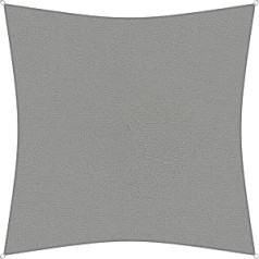 sunprotect 83226 Professional Sun Sail 5 x 5 m Square Wind and Water Permeable Grey Silver