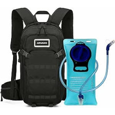 Arvano Hydration Backpack Velosipēdu mugursoma ar hidratācijas urīnpūsli 2 L, maza pārgājienu mugursoma Slēpošanas mugursoma Ūdens mugursoma vīriešiem un sievietēm Melna sporta mugursoma pārgājieniem MTB slēpošanai snovbordam